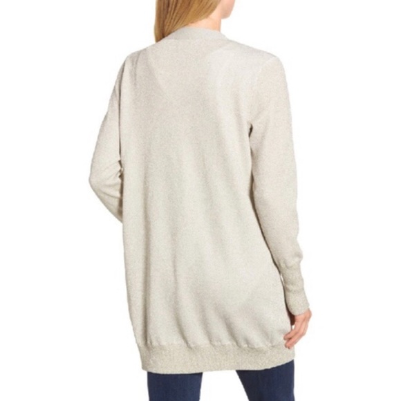 J. Crew Collection higher end line, silver long cardigan sweater, small like new - Picture 7 of 8